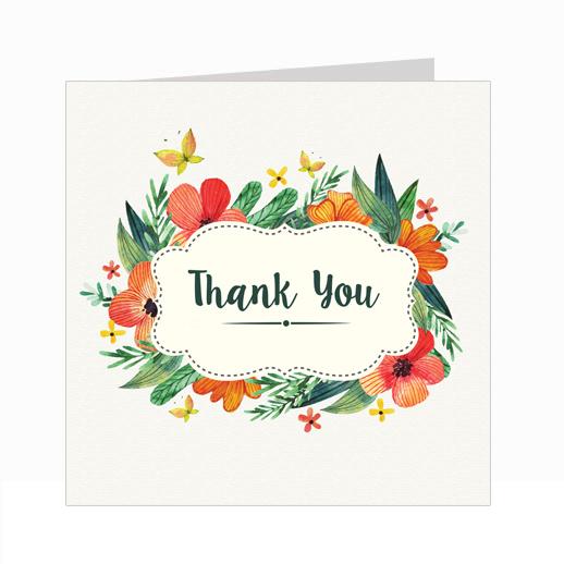 Thiệp cảm ơn Thank you - Thiệp Grey 9x9cm - 09TY03