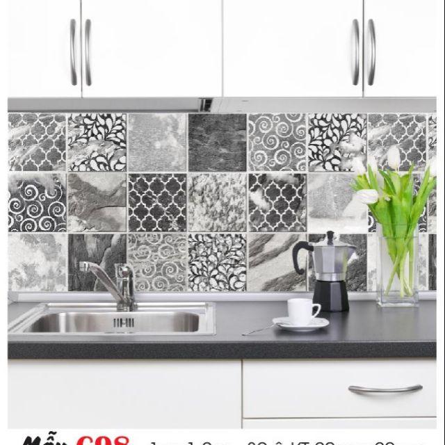 Dán bếp dán trang trí decal gạch bông