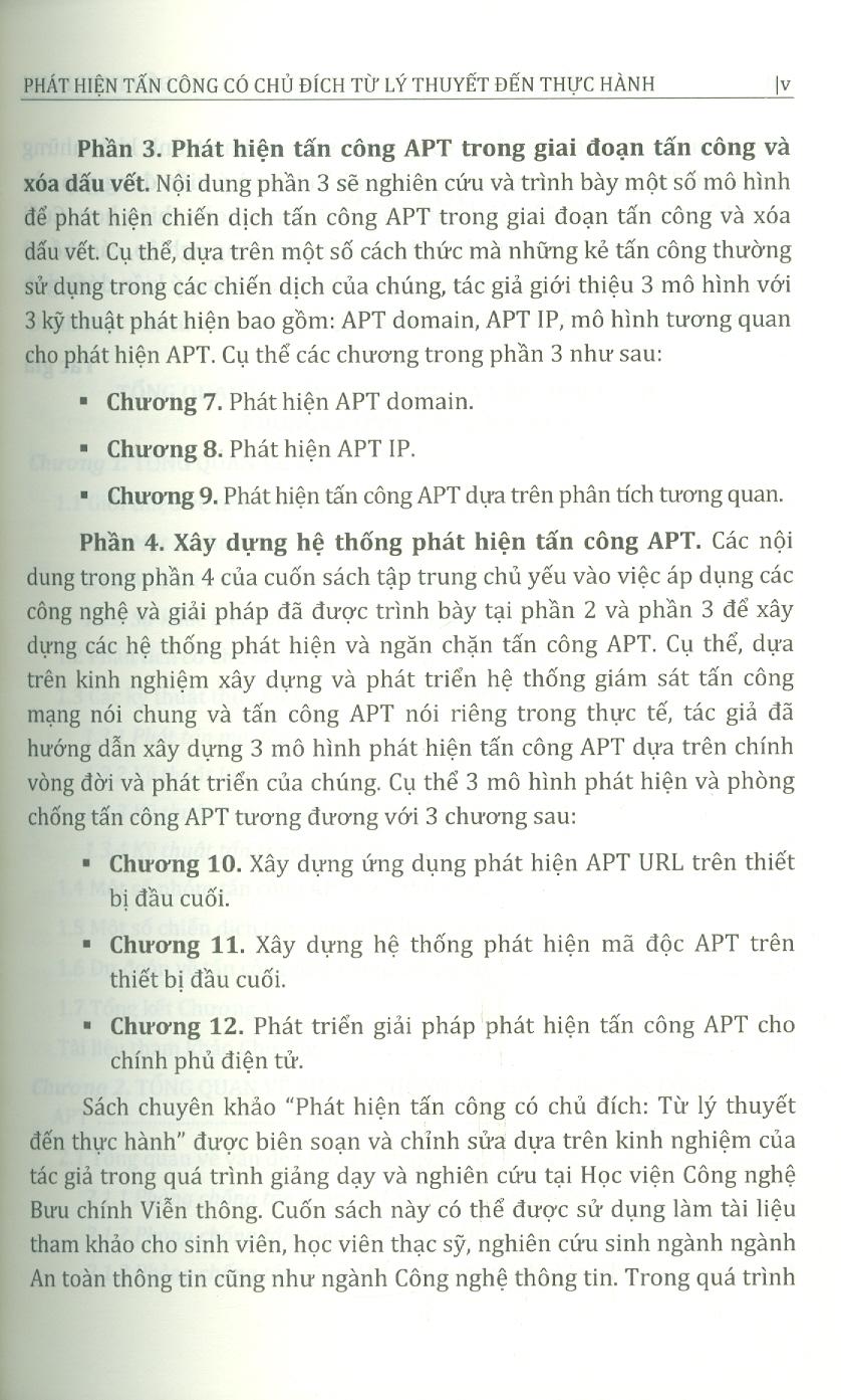 Phát Hiện Tấn Công Có Chủ Đích - Từ Lý Thuyết Đến Thực Hành (Sách chuyên khảo)