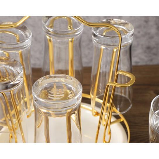 Khay úp cốc hợp kim mạ vàng kèm bộ hứng nước tiện dụng