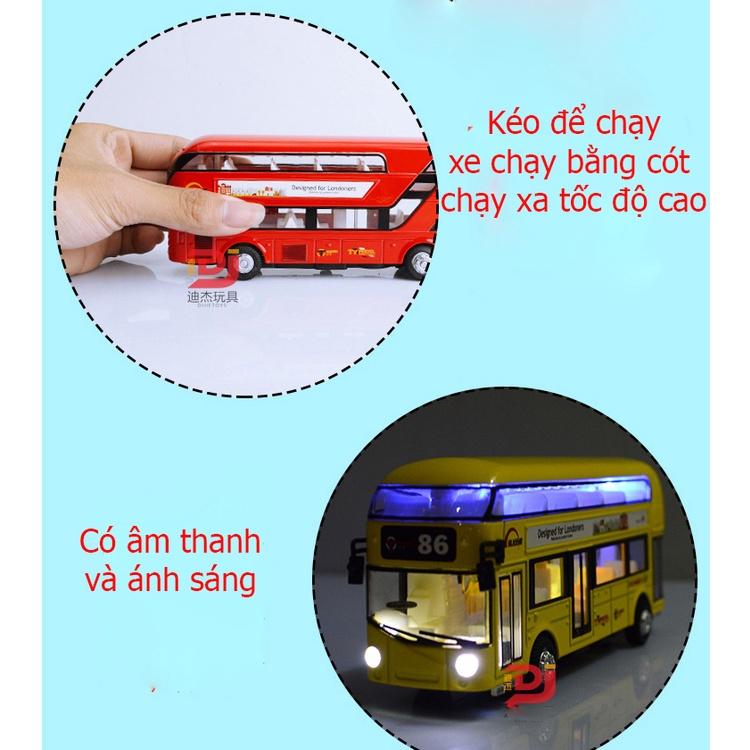 Đồ chơi mô hình xe bus 2 tầng bằng hợp kim có nhạc và đèn Littel London