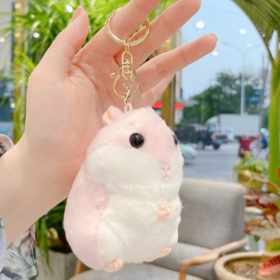 Móc khóa gấu bông Chuột Hamster treo balo, túi xách, điện thoại