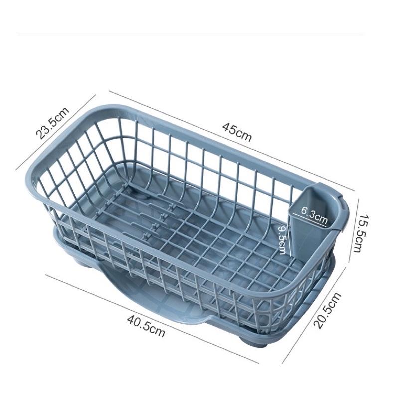 Khay kệ rổ úp chén dĩa bát đũa muỗng có khay hứng nước thông minh tiện lợi - Rổ úp chén bát rửa chén đa năng