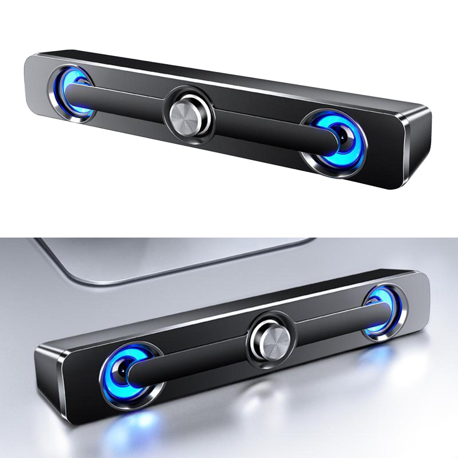 Computer Speakers, Wired Computer Sound Bar, Stereo USB Powered Mini Soundbar Speaker for PC Tablets Desktop Cellphone Laptop