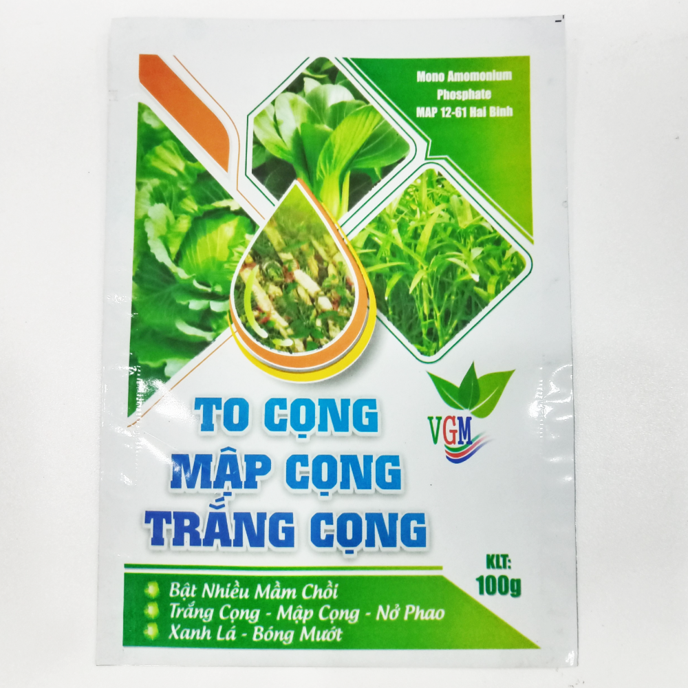 Phân Mono Amomonium Phosphate MAP 12-61 Hai Binh to cọng, mập cọng, trắng cọng 100G