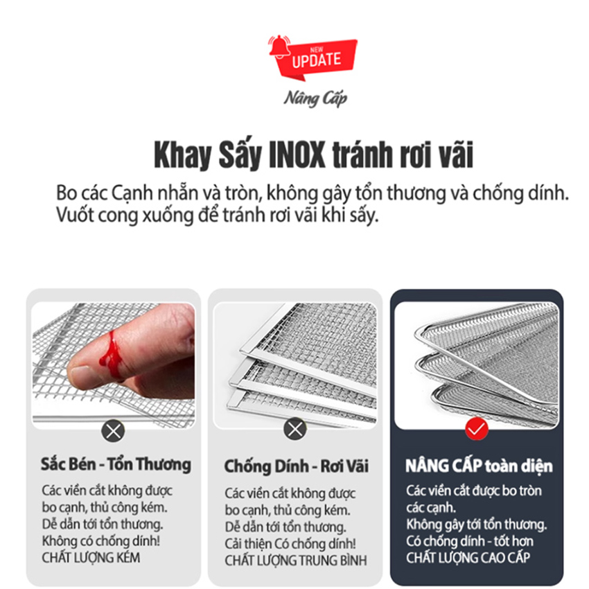 Máy sấy thực phẩm chuyên nghiệp dung tích lớn 59 lít, có tới 10 khay inox, Thương hiệu Mỹ Septree cao cấp ST-01 - HÀNG CHÍNH HÃNG, BẢO HÀNH 12 THÁNG