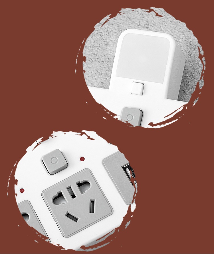 Ổ Cắm Chống Sét Có Công Tắc Riêng - Sạc Usb - Đèn Ngủ Cảm Ứng