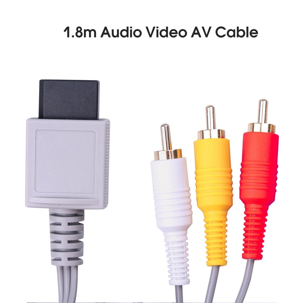 Dây cáp AV 1.8m AV 3 RCA 480p cho máy chơi game Nintendo Wii