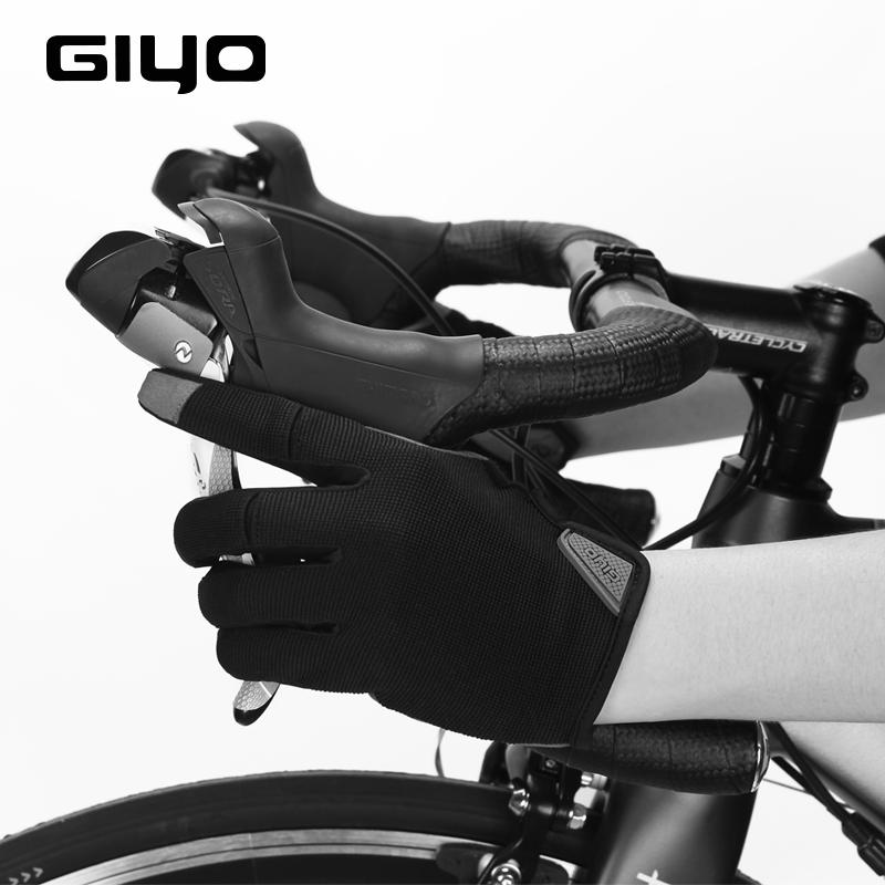 GIYO Mùa Đông Thể Thao Găng Tay Xe Đạp Câu Cá Tập Gym Xe Đạp Găng Tay MTB Full Ngón Găng Tay Xe Đạp Cho Xe Đạp Nam Nữ guantes ciclismo Color: Black Size: XXL