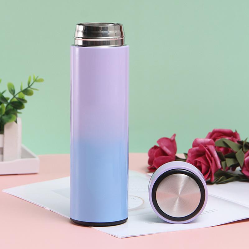 500Ml 17Oz Thể Thao Thông Minh Nhiệt Bình Inox Giữ Nhiệt Bình Nước Cho Trẻ Em Có Đèn LED Hiển Thị Nhiệt Độ