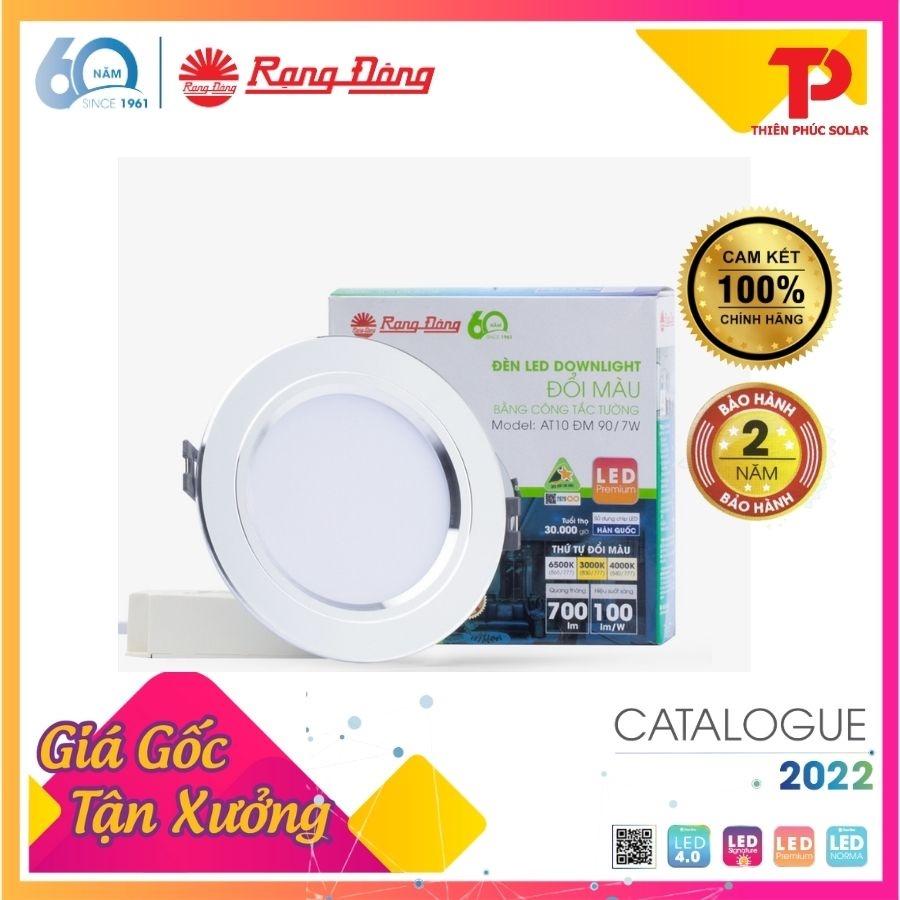 Đèn LED Rạng Đông âm trần downlight đổi màu 7W Model: AT10 ĐM 90/7W