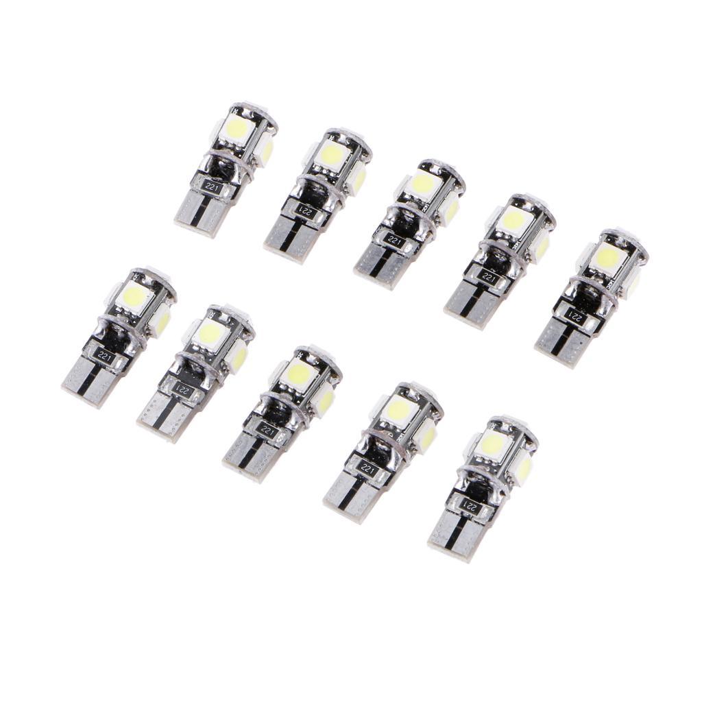 10x T10 Led  Error Free 5SMD Car Side Wedge Light Bulb White 168 194