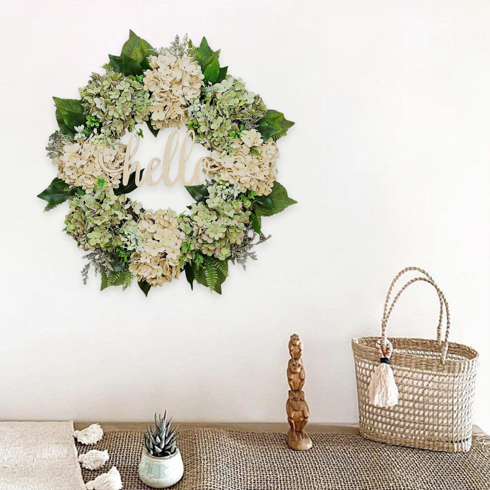 Front Door Wreath Hydrangea Flower Blossom Wreaths for Decor Housewarming