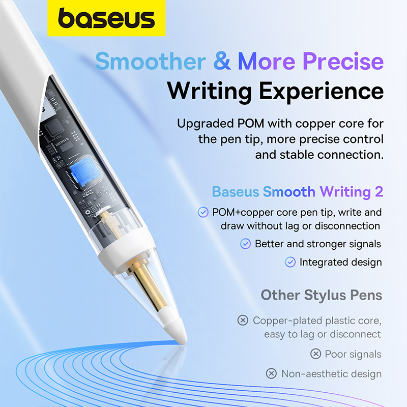 Bút Cảm Ứng Sạc Có Dây OS-Baseus Smooth Writing 2 Series Stylus Lite with LED Indicators (Hàng chính hãng)