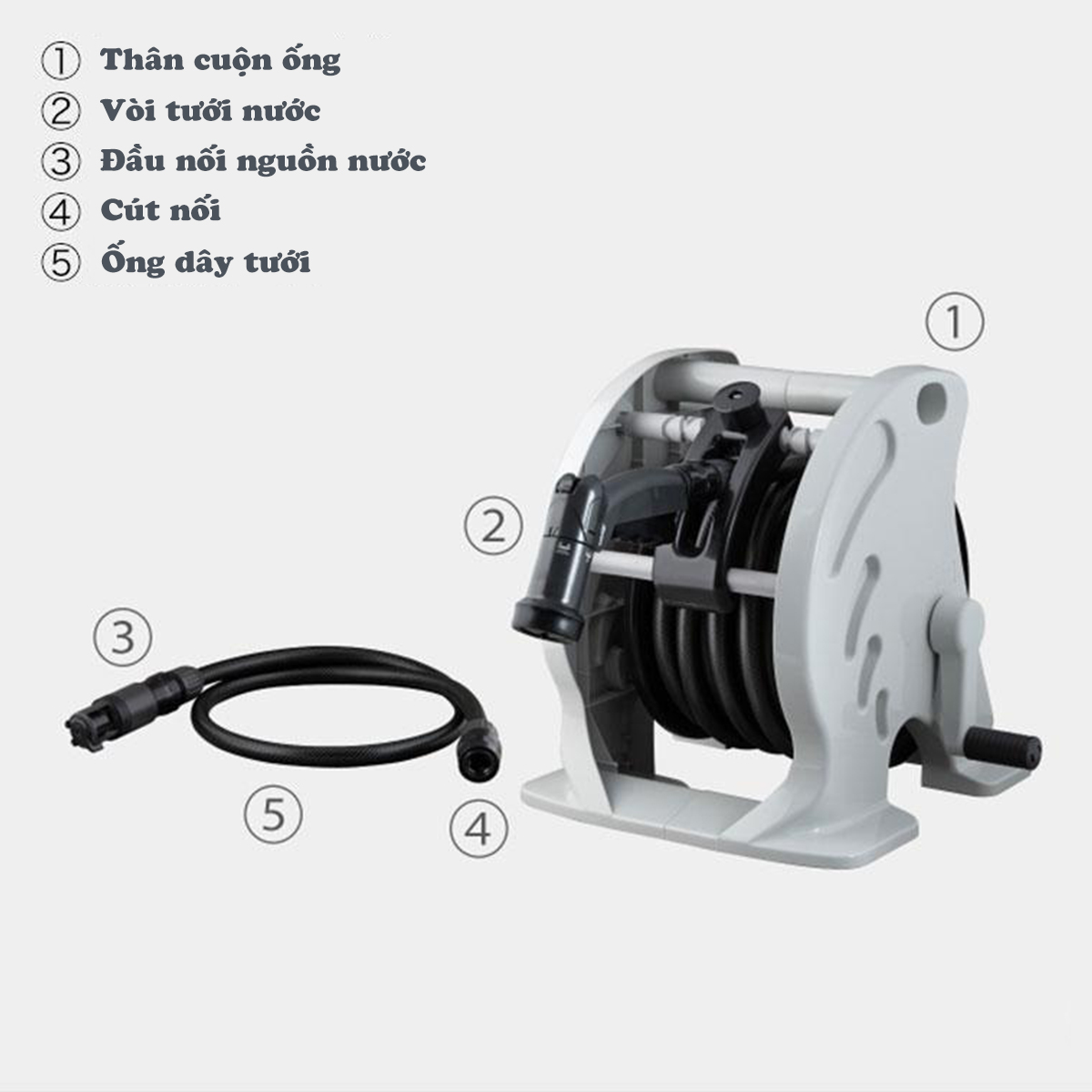 Bộ vòi thu rút tưới vườn Takagi (CG) 20m RT220CG