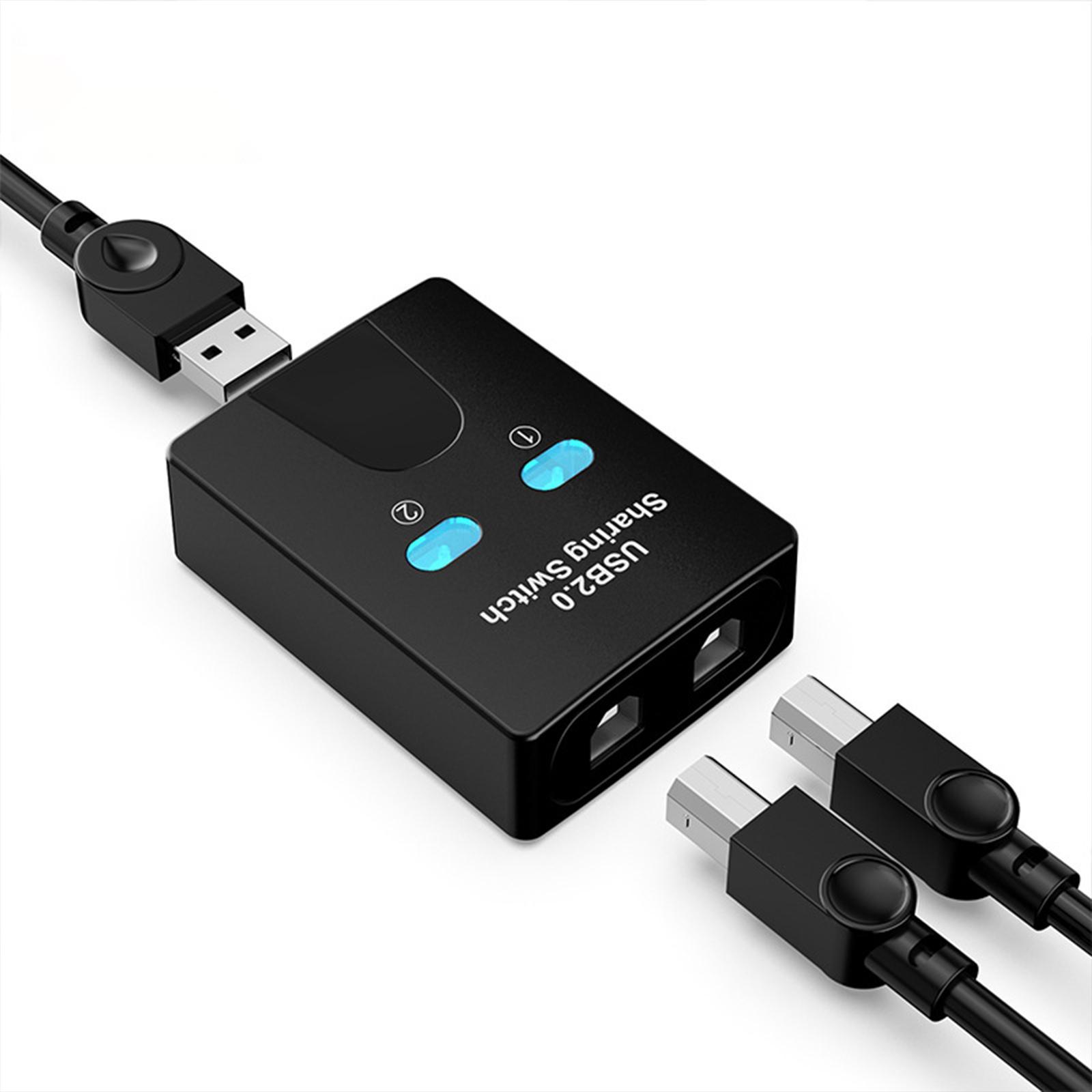 Printer Sharing Switch 2 in 1 Plug and Play Adapter for PC Computer