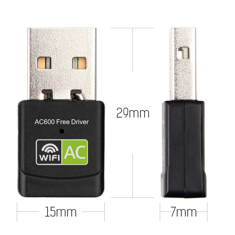 USB thu sóng wifi băng tần kép 2.4G / 5G 802.11AC 600Mbps, repeater 5G, phiên bản nâng cấp tốc độ cao