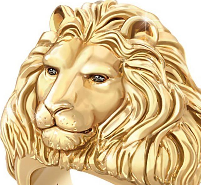 Nhẫn nam mạ vàng 24k hình sư tử