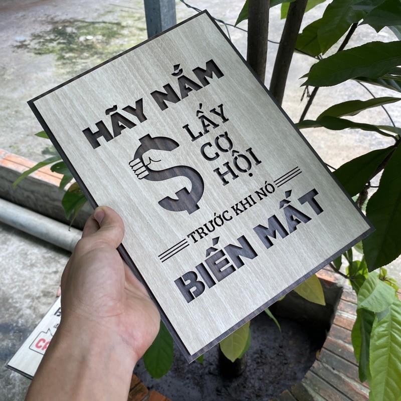 Tranh Gỗ khắc Chữ Nội Dung Slogan Tạo Động Lực TBIG071 câu nói hay