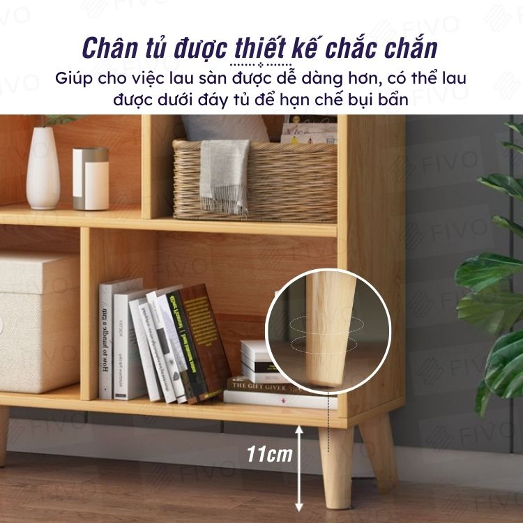 Tủ Sách Gỗ MDF FIVO FB60 (100 x 24 x 107cm) Thiết Kế Hiện Đại (Có Kèm Tấm Lưng) - Hàng Chính Hãng