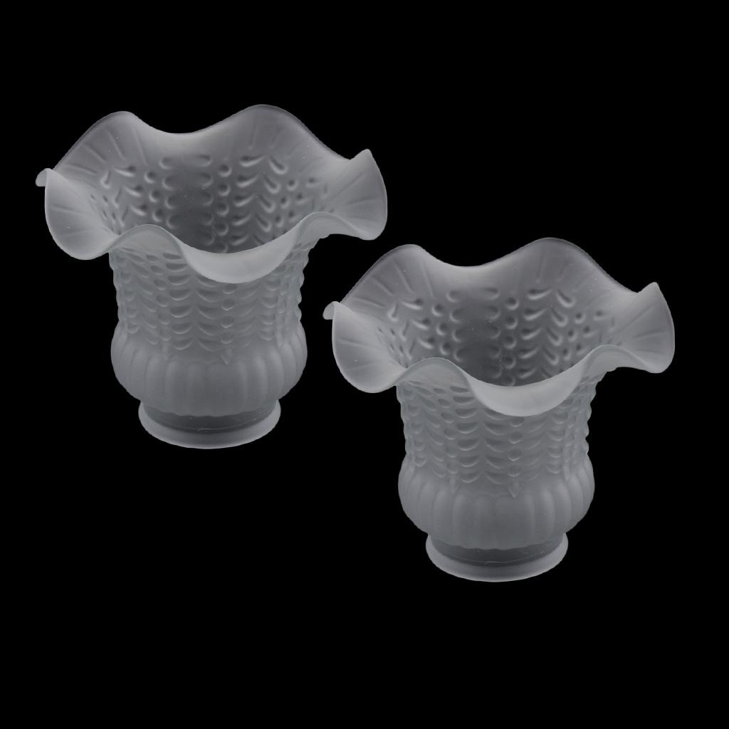 2pcs E27 Modern Flower Shape Clear Glass Ceiling Fan Lights Lampshade