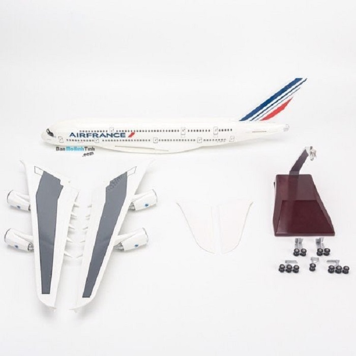 Máy bay mô hình tĩnh A380 Air France 47cm có bánh xe và led