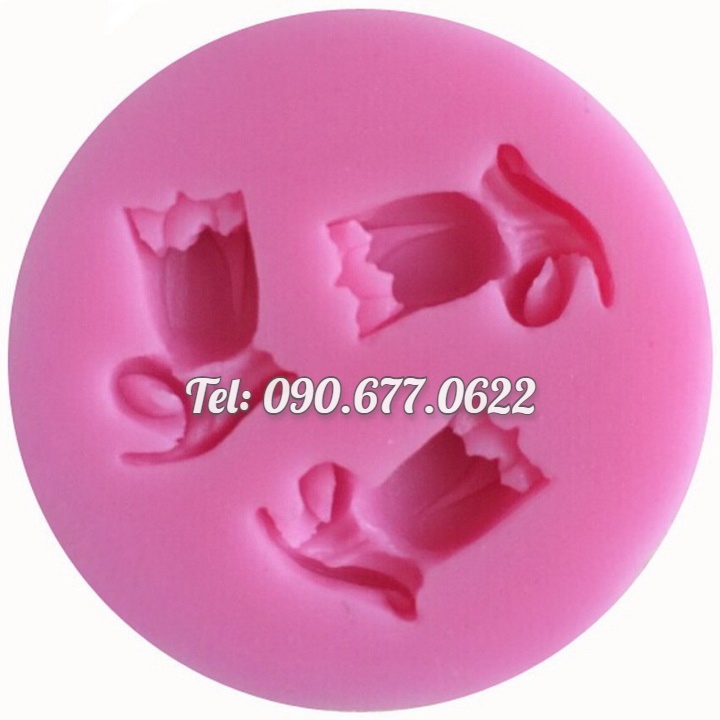 Khuôn rau câu silicone 3 hoa Tulip – Mã số 1675