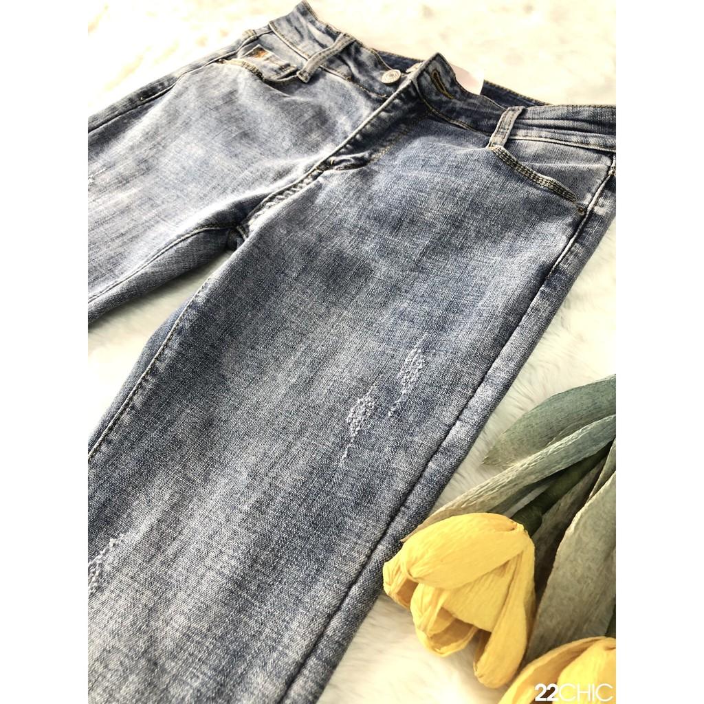 Quần jean ống loe cạp cao tôn dáng - 22CHIC