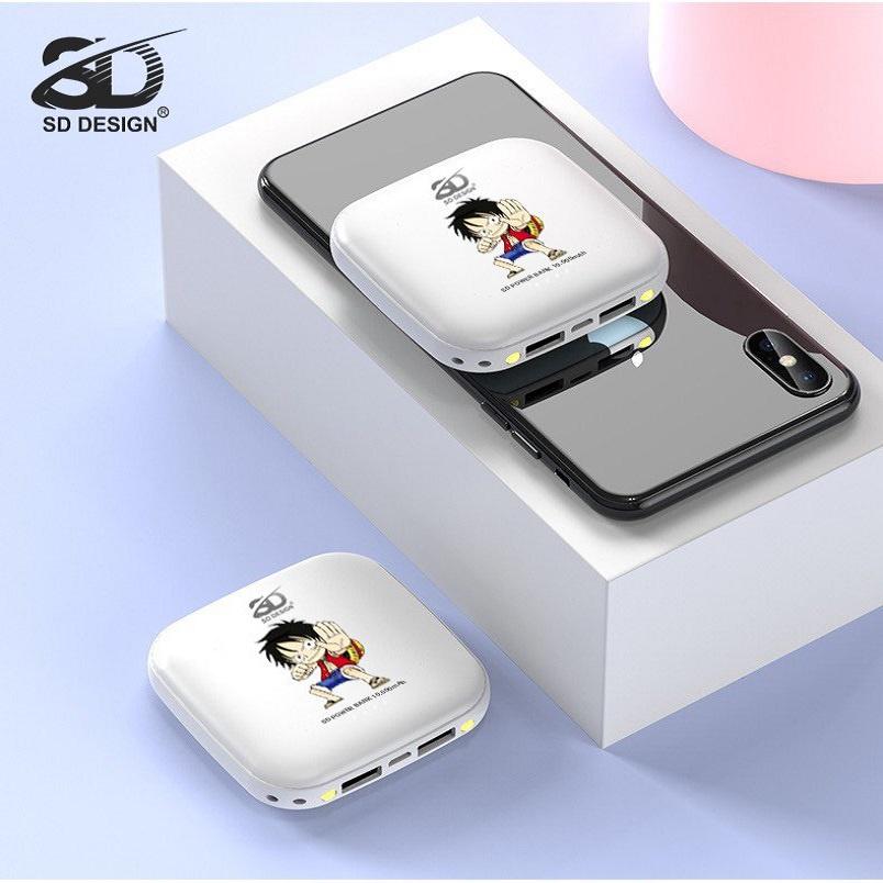 Sạc Dự Phòng Mini G04 10000mAh  SD Design Dùng Cho iPhone Samsung Xiaomi Oppo Tích Hợp Đèn Pin