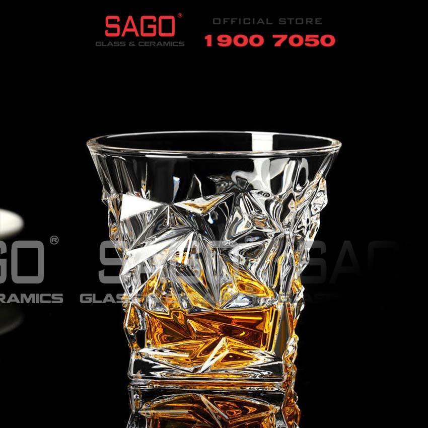 Ly Thủy Tinh Elegant whiskey Diamond Rock Glass 260ml | Cốc Thủy Tinh cao cấp