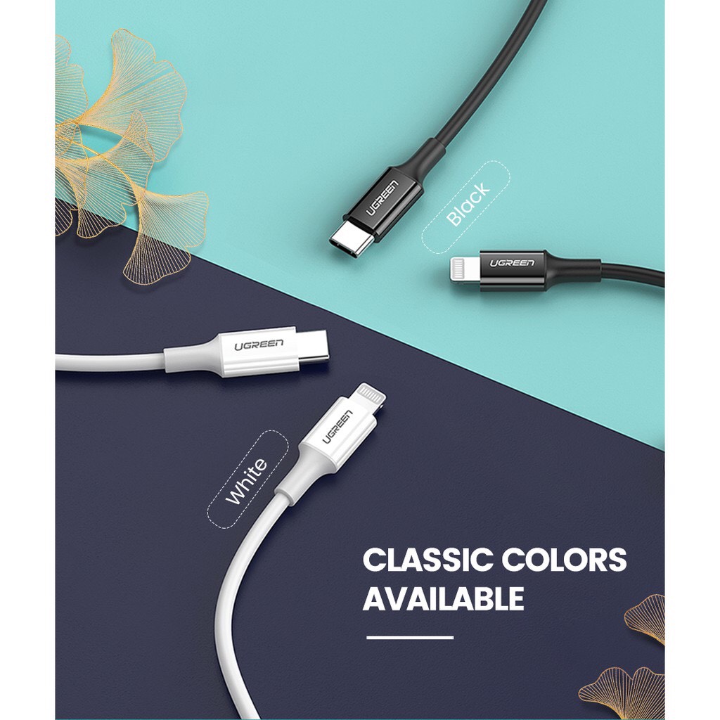 Cáp usb type c ra IPHONE màu trắng 2m Ugreen 60749 US171 Hàng chính hãng