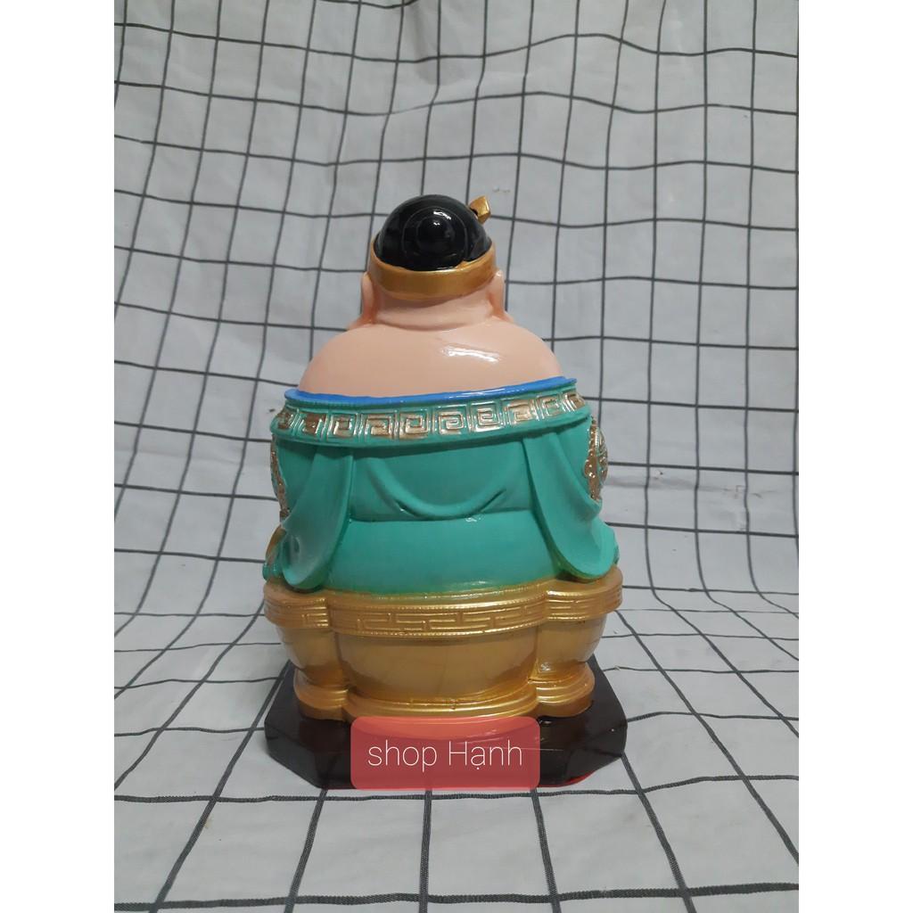 Ông Địa Thần Tài Đê vuông xanh cao 25 cm