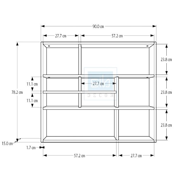 Kệ Gỗ Treo Tường Đơn Giản Chữ Nhật Juno Sofa CTKT202 KT 90x78.2x15cm