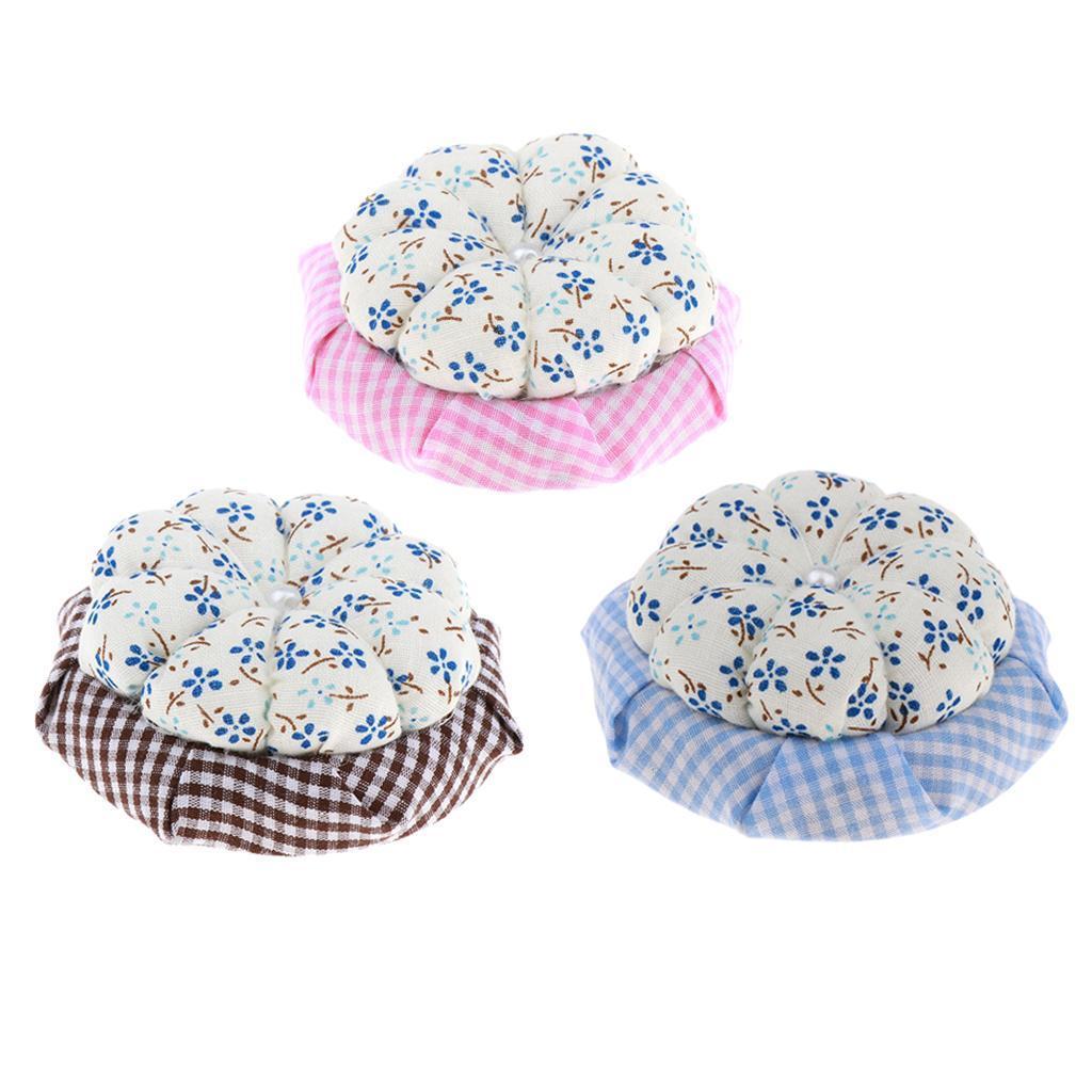 Wood Base Pumpkin Pin Cushion Needle Pincushions for Sewing Embroidery Stitching Needle Crafts