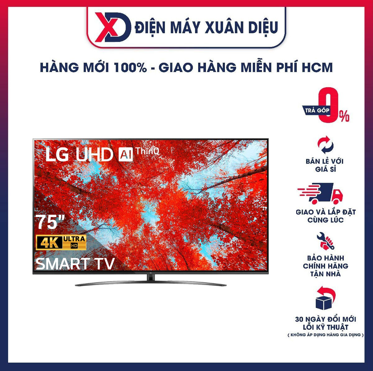 Smart Tivi LED LG 4K 75 inch 75UQ9100PSD - Hàng Chính Hãng - Chỉ Giao Hồ Chí Minh