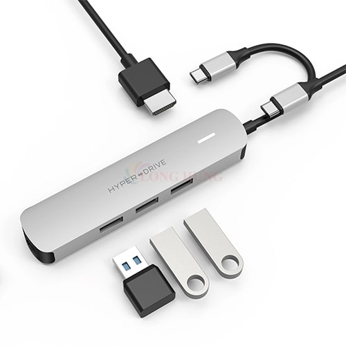 Cổng chuyển đổi HyperDrive 6-in-1 USB-C Hub HD233B - Hàng chính hãng