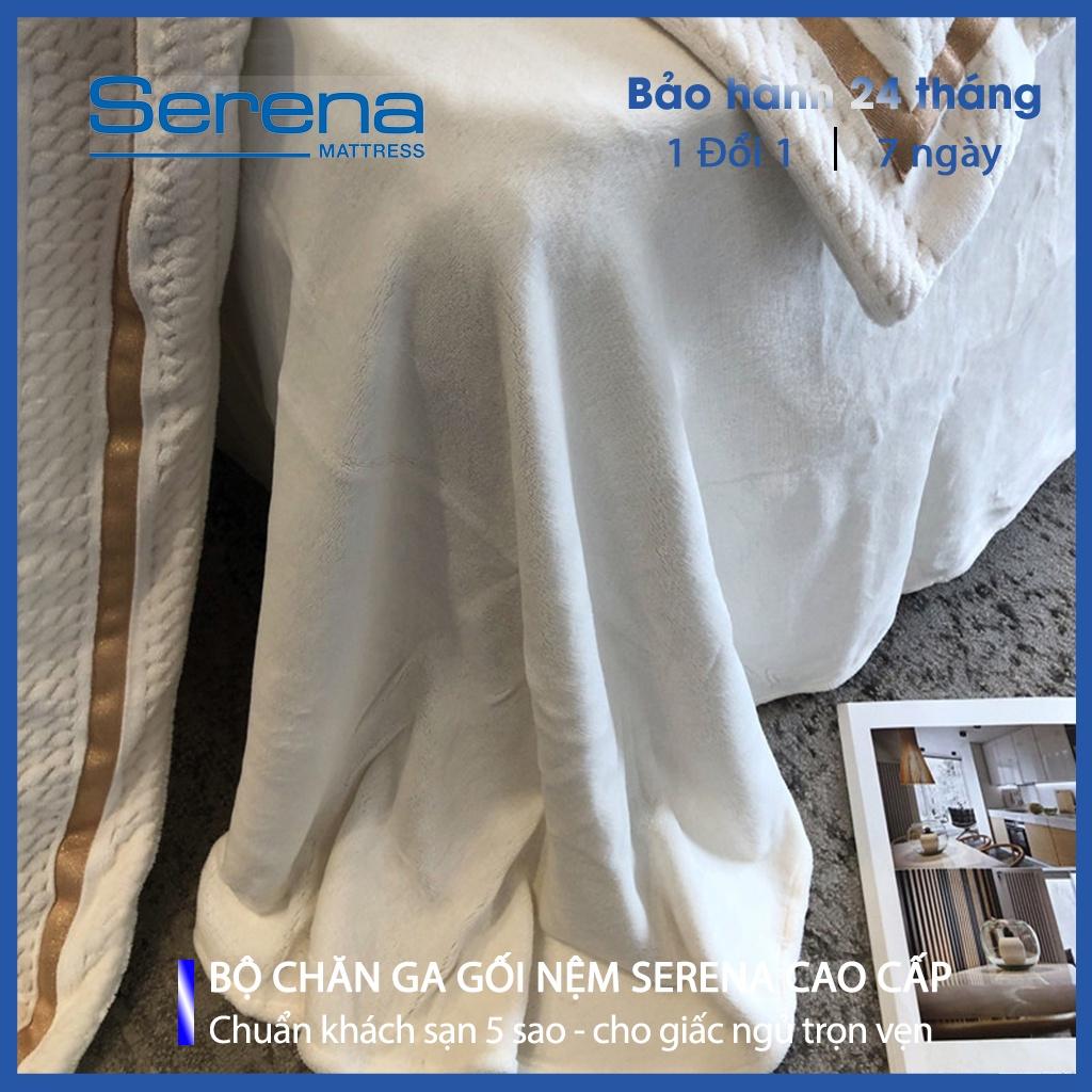 Bộ Drap Giường Nỉ Nhung 5 Món SERENA Bộ Chăn Ga Gối Nỉ Cao Cấp - Hệ Thống Nệm