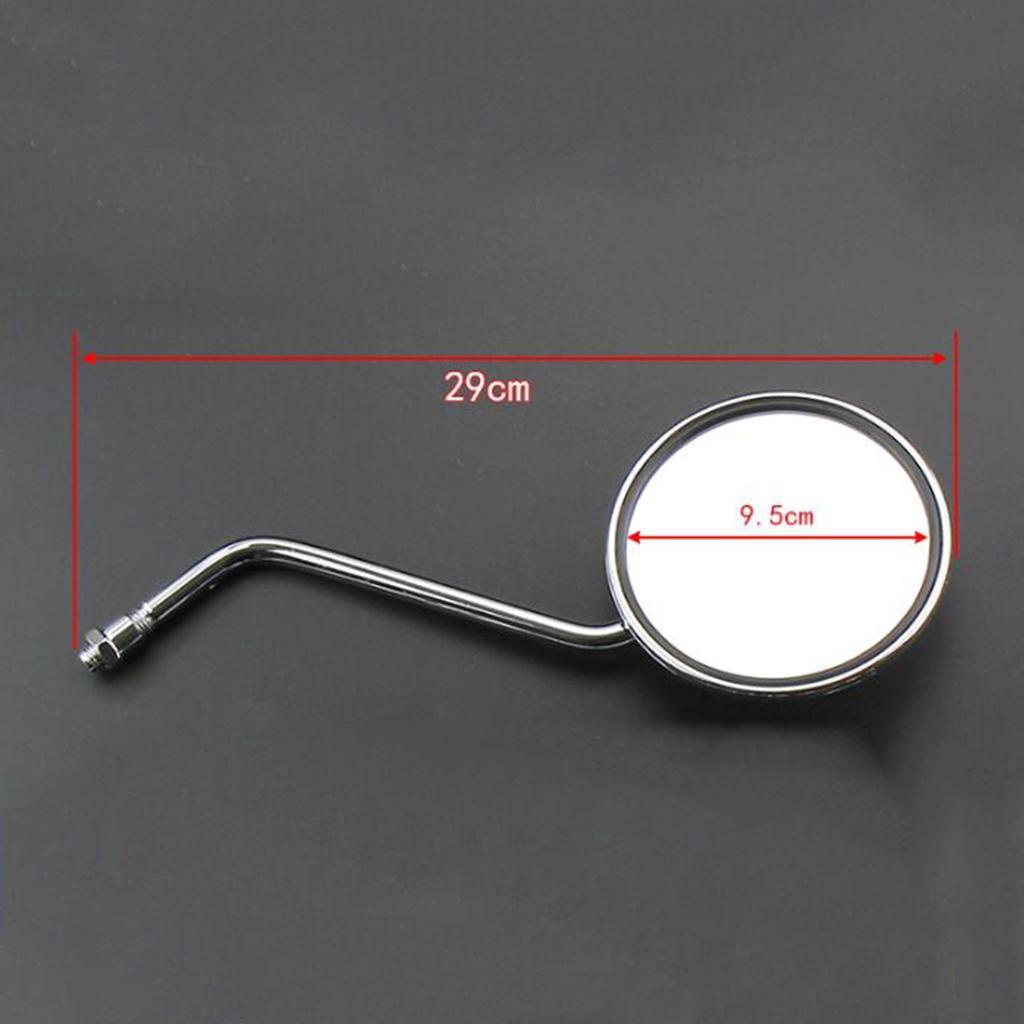 Chrome Motorcycle Scooter Rearview Rear View Side Mirrors 8mm Thread