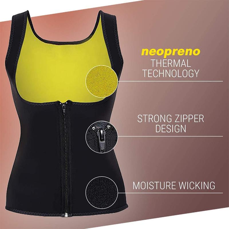 XS-XXXL Áo Sinh Nhiệt Eo Tập Giảm Béo Tập Toàn Thân Neoprene Xông Hơi Áo Vest Nữ Giảm Cân Thể Thao Hàng Đầu Định Áo