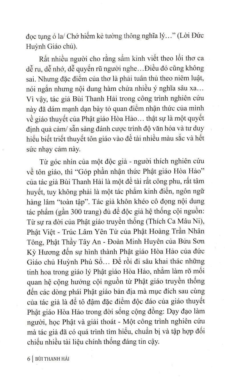 GÓP PHẦN NHẬN THỨC PHẬT GIÁO HÒA HẢO