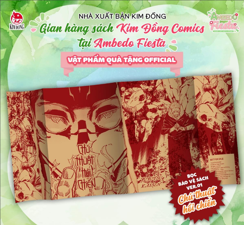 Bọc bảo vệ bìa sách Chú thuật hồi chiến - Fes Ambedo Fiesta - NXB Kim Đồng