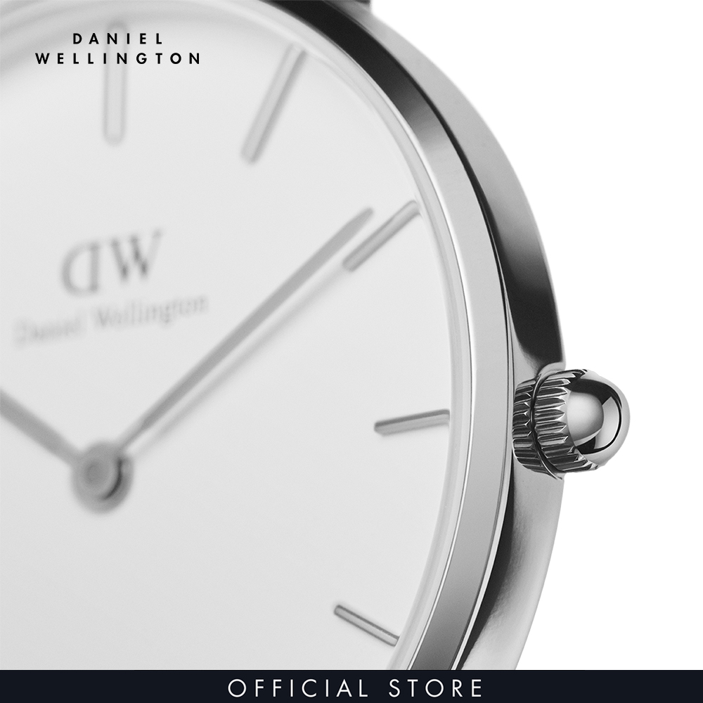 Đồng hồ Daniel Wellington dây lưới - Petite Sterling trắng-bạc