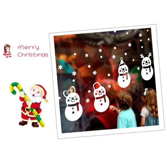 Decal trang trí tường Noel - Người Tuyết Khổng Lồ Trắng