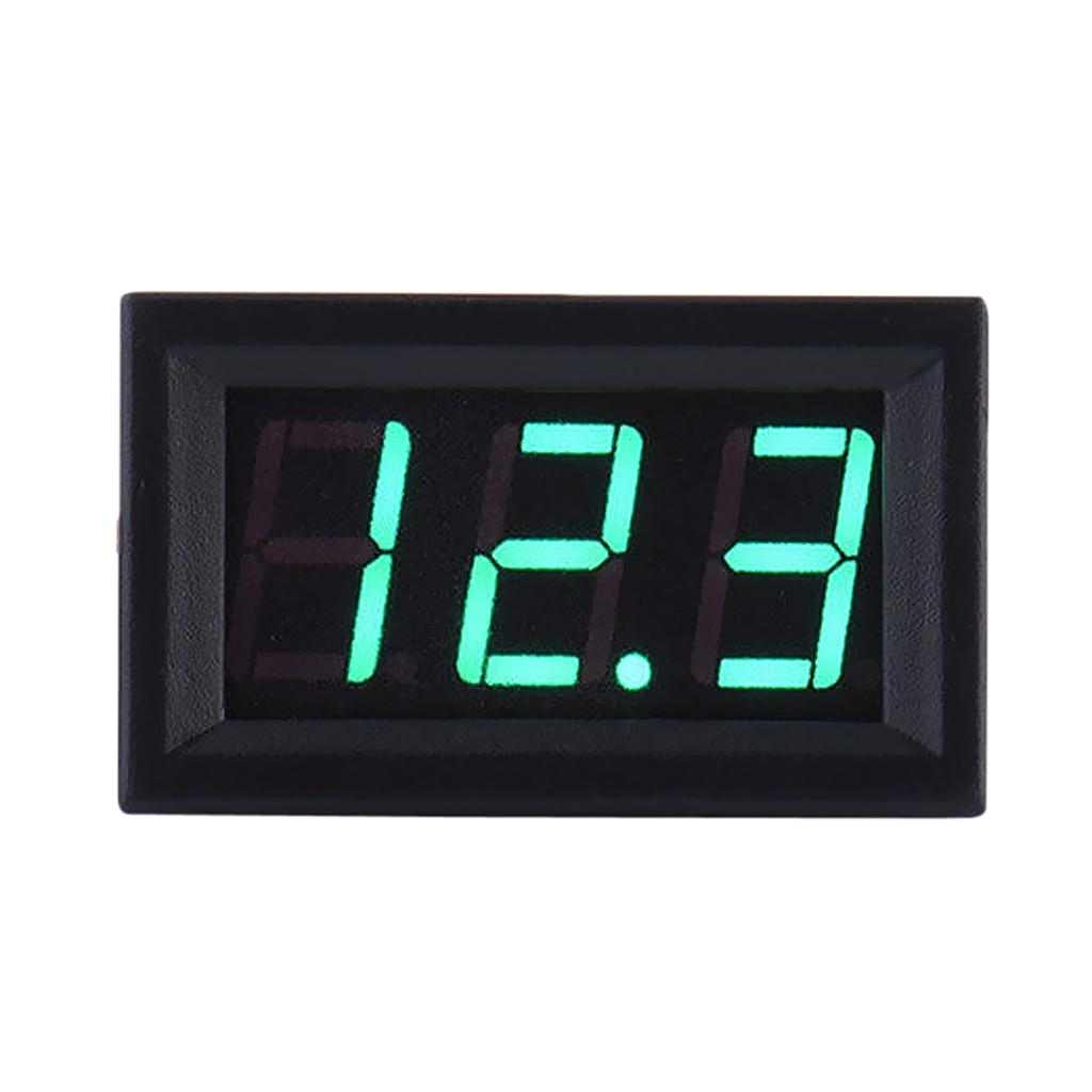 2 Pcs DC5-120V 3-digit LED Digital Volt Voltage Voltmeter Motor Blue+Green