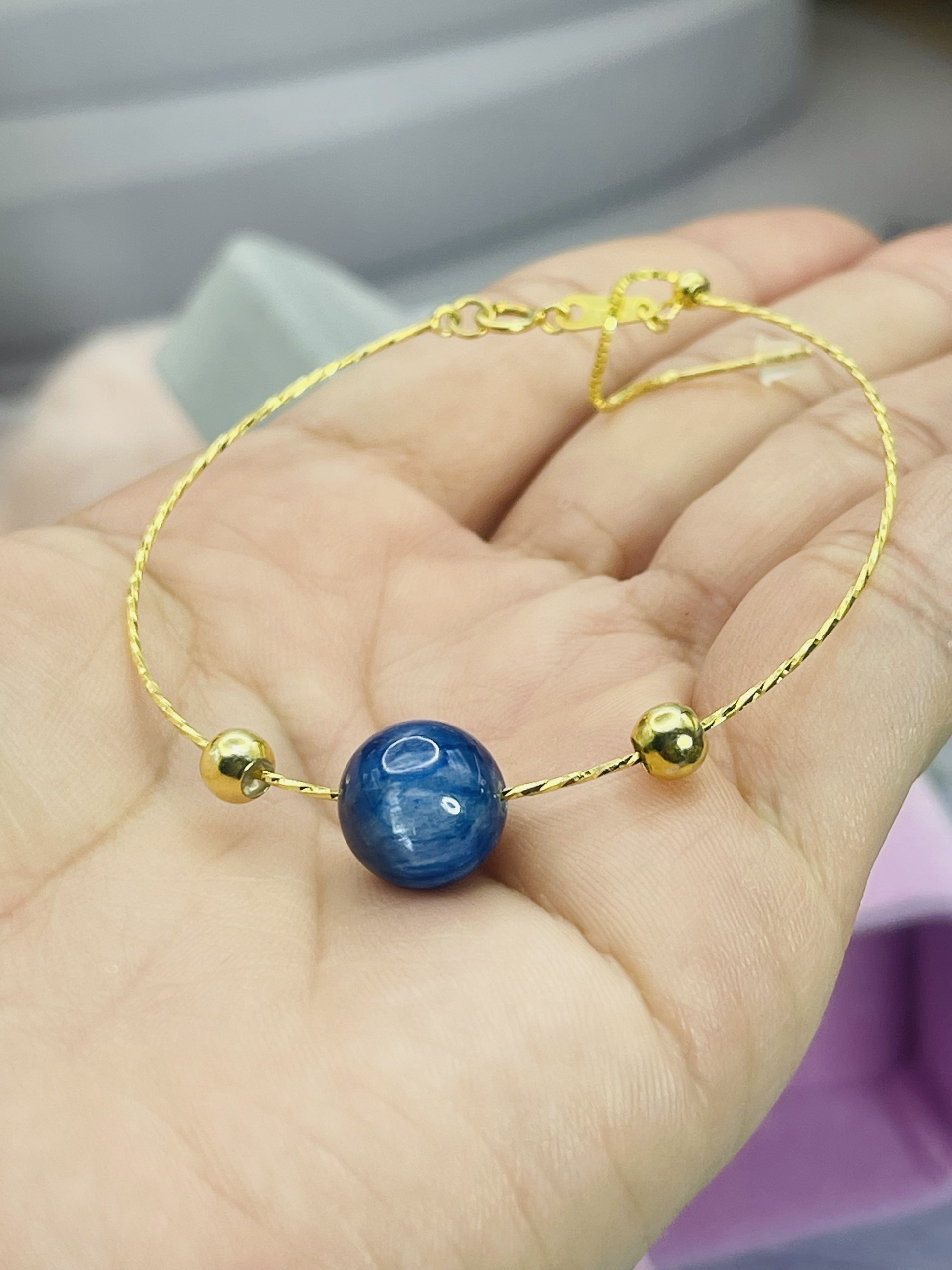 Kiềng tay Bạc 925 xi vàng Đá Ruby nước