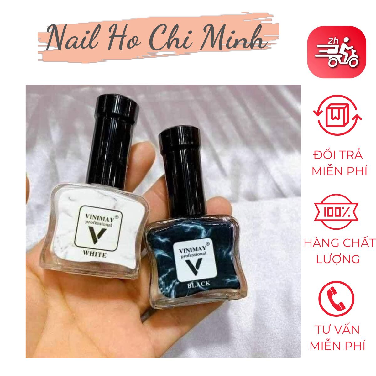 [HCM]Loang cồn đen, trắng Vinimay cao cấp - loang cồn trang trí móng tay nghệ thuật 15ml (lẻ 1 chai)