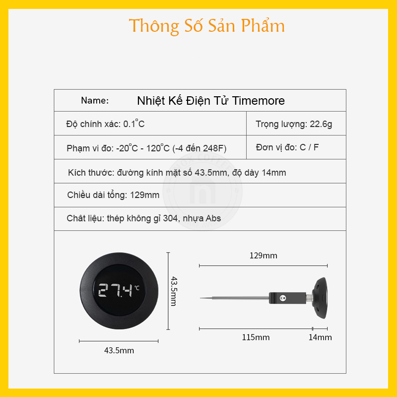 Nhiệt kế điện tử Timemore | Timemore Electronic Themometer