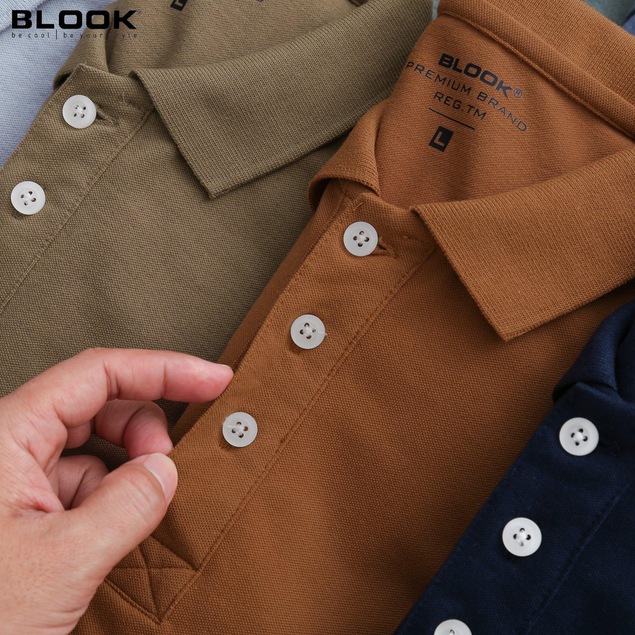 Áo Polo nam BLOOK màu mới, vải Cotton cvc chiều dày dặn, co giãn 35680