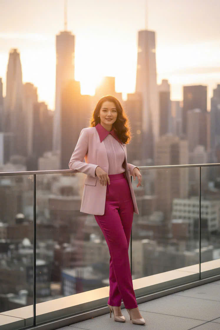 Áo Khoác Blazer, Áo vest Nữ Hồng Pastel Thêu Tay thời trang thiết kế Hity TOP237