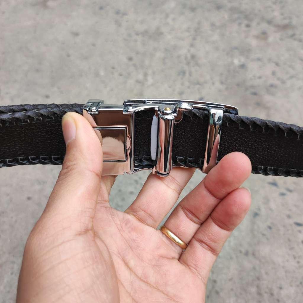 Thắt Lưng Cá Sấu Đan Viền Thủ Công Đẹp Bền Bỉ - TS131B (Mặt trắng)